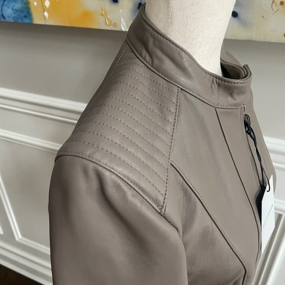 Cole Haan Leather Moto Jacket NWT - Picture 4 of 11